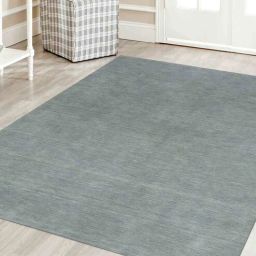 Grey Solid Wool 4 ft x 6 ft Hand Woven Carpet by Saraswati Global-picture-30