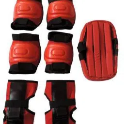 Red Skating Protective Guard, Knee, Elbow, Gloves, Eva Helmet, Skating Guards Skating Guard Combo-image-0