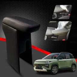Premium Armrest For Hyundai Exter with Moulded Foam(Nappa,Red Stitching) Car Armrest-image-44