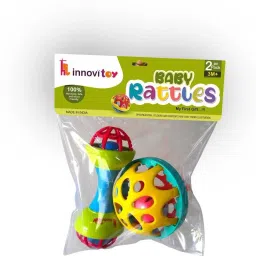 rosefair Musical Sound Shakebell Rattle Teether Bell Toy for Babies (set of 2)- Rattle image 2
