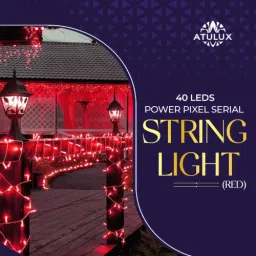 atulux 62 LEDs 18 m Red Steady String Rice Lights image 2
