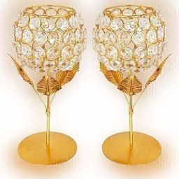 Gold Plated Brass 2 - Cup Tealight Holder Set Brass Candle Holder-19