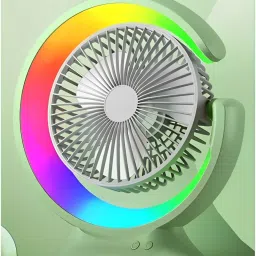Sampri USB Rechargeable Fan with 21 SMD LED Light Mini Table Fan USB Fan-11