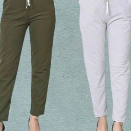 Pack of 2 Women Regular Fit Multicolor Pure Cotton Trousers-image-92