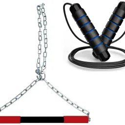 Hanging Chain Rod Chin Up Bar for Height Increasing with Skipping Rope Fitness Accessory Kit Kit-image-42