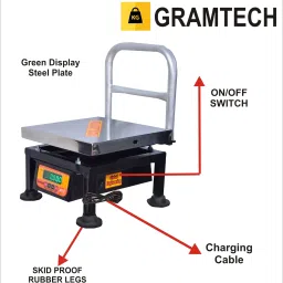 GRAMTECH Weight 100kg x 10g Weighing Scale Pole S.S Machine Double Display for Shop Weighing Scale image 3