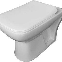 Ceramic Floor Mounted Western Commode/European Water Closet/EWC Toilet Square P Trap OUTLET IS FROM WALL with Slow Motion Slim Seat Cover Western Commode-16