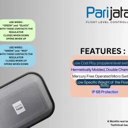 Parijata Liquid Float switch level controller for Water cooler / Overhead tank 2pc Wired Sensor Security System image 5