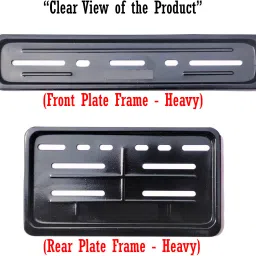 Metal Number Plate Frame(Set Of 2 FRONT & REAR) (Black) Bike, Car Number Plate-13