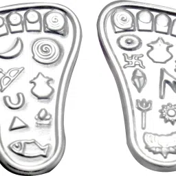 Pure Silver Charan Paduka, Laxmi Charan, Chaandi Ke Charan, God Footprints Decorative Showpiece - 0.2 cm-image-72