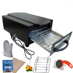 "14 Inches"1500W Medium Electric Tandoor With Alluminum Trey ,hand Gloves,pizza cutter,recipe book,Magic cloth,4 skewers,4 shocked proof rubber legs Electric Tandoor-image-40
