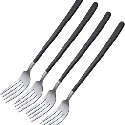 Stainless Steel Dinner Forks - Heavy Duty Flatware Forks Set (Black,Set of 4) Stainless Steel Dinner Fork Set-33