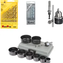 COMBO OF 11 PCS HOLESAW SET 3 PCS AND 5 PCS DRILL BIT SET & 13MM DRILL CHUCK-image-67