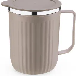 Frost Unbreakable Tea Coffee Double Wall Insulated with Handle and Lid Stainless Steel, Plastic Coffee Mug-image-13