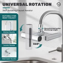 huex 4-in-1 360° Rotatable Faucet Spray Head Extender with 4 Adjustment Mode Faucet Shank image 3