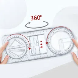 homkana Multifunctional Geometric Ruler Mathematics Drawing Template Ruler image 3