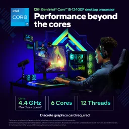 Intel i5-12400F 4.4 GHz Upto 4.4 GHz LGA1700 Socket 6 Cores 12 Threads Desktop Processor image 3