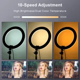 ADZOY PREMIUM Ring Light 12" (30cm) with 6.9 feet tripod Stand with mobile phone clip ,30W Dimmable LED Ring Light with Remote Control and Touch Key Ring Flash image 5