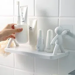 shiva PACK OF 2 Wall Mounted Shelf, Bathroom Shelf Organizer MRS23.2006 Plastic Wall Shelf-picture-29