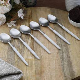 vareesha Radiant White Stainless Steel (Set of 6) Tea Spoon-picture-8
