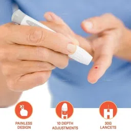 Control D Adjustable Lancing Device with 10 Gamma Steriled Lancets Glucometer Lancets image 3
