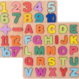 Wooden Alphabet & Number Learning Puzzle Board – 2-in-1 Early Education Toy-0