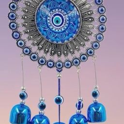 Blue Evil Eye Wind Chime - Protective Symbol for Home Decor Aluminium Windchime-image-16