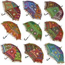 Sun Protection Rajasthani Umbrella Handicraft Walking Stick Umbrella Navratri Decoration Items I Decorative Umbrella ( 6 Pcs) Umbrella-picture-35