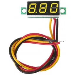 0.72 cm (0.28 inch) 0-100V Three Wire DC Voltmeter Yellow-32