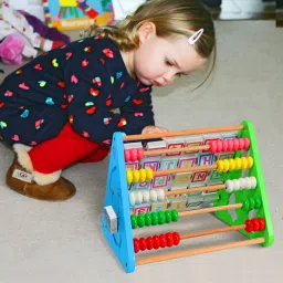 nijek store 5 in 1 Wooden Activity Triangle Center Cube Counting Beads Toys for Babies Montessori Learning Toy for 1-5 Year Old Kids image 5