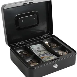 Cash Box with Combination Lock Safe Durable Metal Money Box Cash Box-7