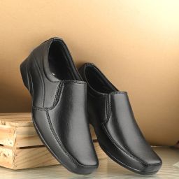 Men's Black Lightweight Comfortable Classy Office Wear Formal Shoes Slip On For Men-image-61