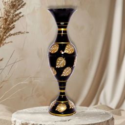 Procyon Big size black and golden texture Iron Vase-23
