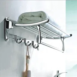 stainless steel folding towel rack 18" (inch) chrome finish wall mounted folding towel rack for bathroom Silver Towel Holder-image-60