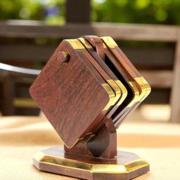 Rectangle Reversible Wood Coaster Set-image-63