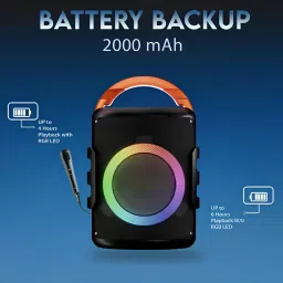 GUGGU Bluetooth Speaker with Wireless Karaoke Mic, 6Hrs Playtime and RGB Lights S444 20 W Bluetooth Party Speaker image 3