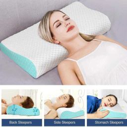 faltomin Cervical Contour Memory Stomache / Side Sleepers / Anti-Snoring Memory Foam Solid Orthopaedic Pillow Pack of 1 image 2