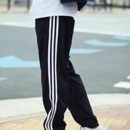 Men Striped Black Track Pants-image-29