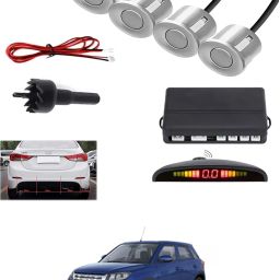4Silver Parking Sensor With LED Display Increased Safety For Car-39 Universal 4 Silver Reverse Parking Sensor With LED Display For Cars-39 Parking Sensor-image-43