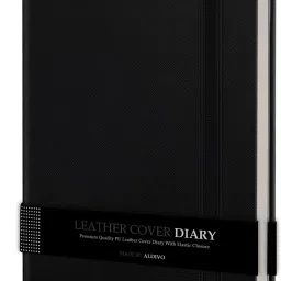 Texture Leather Cover Executive Journal Notebook Diary with Elastic Lock A5 Diary Ruled 192 Pages-0