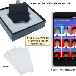 drivool Attendance Kit R125 (Portable RFID 125Khz Mobile Reader) RFID-NFC Scanner for School Bus, Office Entrance, Class, Student Attendance SS1 Omni-Directional Barcode Scanner image 2