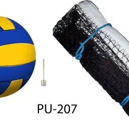 Classic Volleyball With Nylon Net PU -207 Volleyball - Size: 4-16