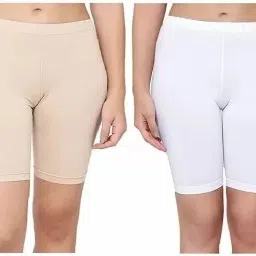 Pack of 2 Solid Women Multicolor Cycling Shorts-image-40