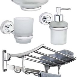 B-S-205 Stainless steel Towel Rack, Tooth Brush holder, Soap holder, Liquid Dispenser Towel Holder-image-63