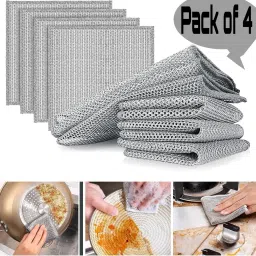 Non-Scratch Wire Dishcloth & Cleaning Brush,Multipurpose Wire Dishwasher Rag Scrub Pad-image-25