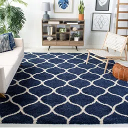 IMRA CARPET Grey Geometric Handmade Polyester Carpet-picture-1
