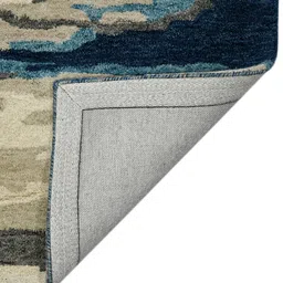 saraswatii global Navy Blue & Grey Abstract Hand-Tufted Woolen Carpets image 3