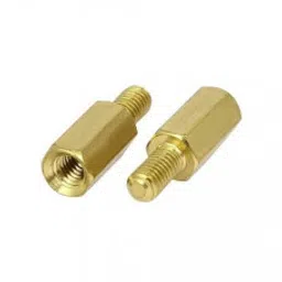 M4 X 5mm Male-Female Brass Hex Threaded Pillar Standoff Spacer - 4 Pieces Pack-1