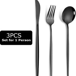3 Pieces Stainless Steel Premium Black Cutlery Set Stainless Steel Cutlery Set-25