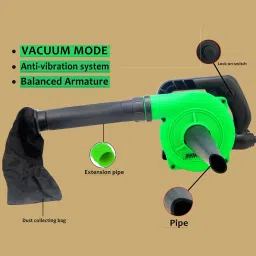 jakmister 800 Watts-Variable[+- ] Speed + Extension Pipe - Dust Cleaner+ Vacuum Forward Curved Dust Extraction Blower image 3